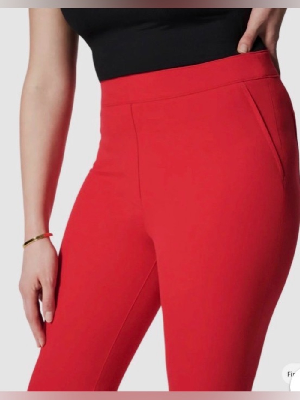 Spanx Red Polished Kick Flare Pants Size L Tall Stretch Flattering Party - Picture 3 of 12